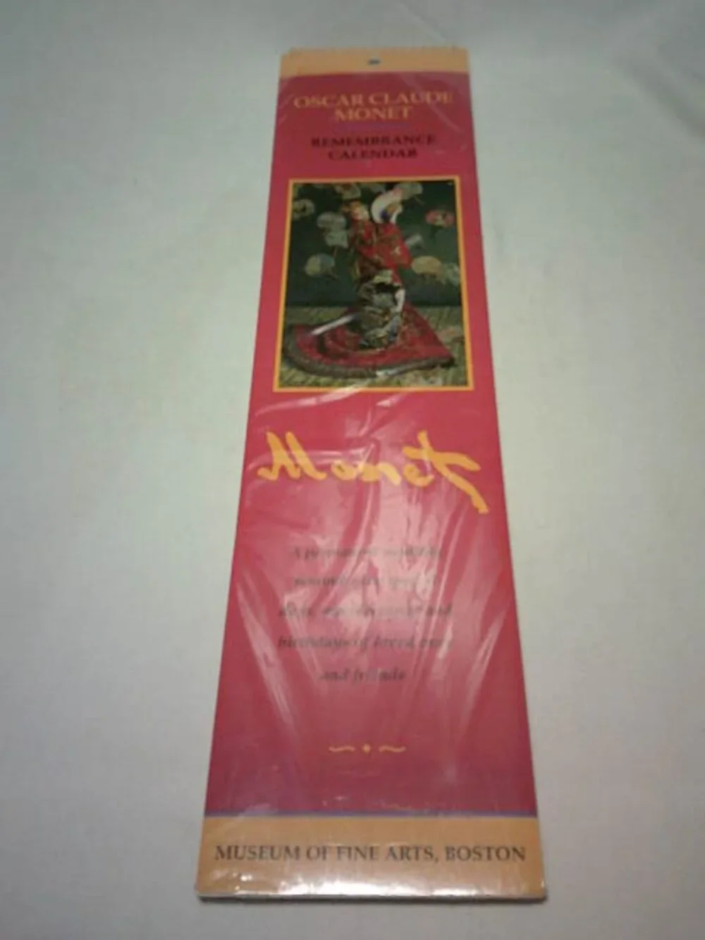 NEW VTG OSCAR CLAUDE MONET REMEMBERANCE CALENDAR MUSEUM OF FINE ARTS, BOSTON 🔥
